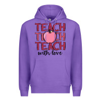 Purple teach with love Premium Hoodie - JahusDesignShop