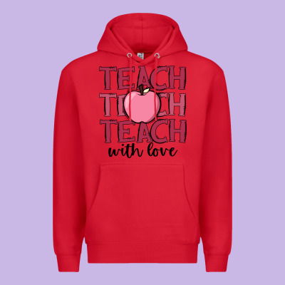 Teach With Love Premium Hoodie Designed By Jahusdesignshop