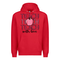 Red teach with love Premium Hoodie - JahusDesignShop