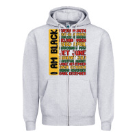 Heather Grey black history  month Zipper Hoodie - MaliasSmallBusiness