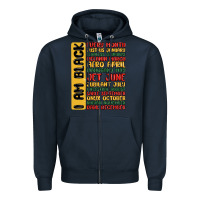 Navy black history  month Zipper Hoodie - MaliasSmallBusiness