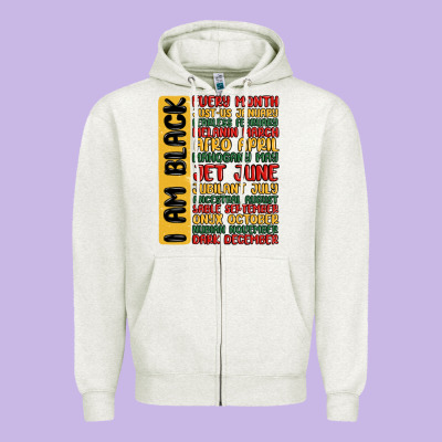 Black History  Month Zipper Hoodie Designed By Maliassmallbusiness