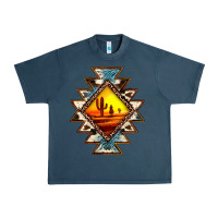 Midnight Navy cowhide leopard sunset aztec Urban Heavy Tee - JahusDesignShop