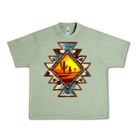 Oil Green cowhide leopard sunset aztec Urban Heavy Tee - JahusDesignShop