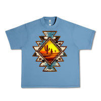 Pebble Blue cowhide leopard sunset aztec Urban Heavy Tee - JahusDesignShop