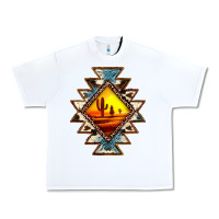White cowhide leopard sunset aztec Urban Heavy Tee - JahusDesignShop