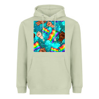 Matcha Pride lgbtq hands with flag seamless pattern Heavyweight Hoodie - BundleAndBundleShop