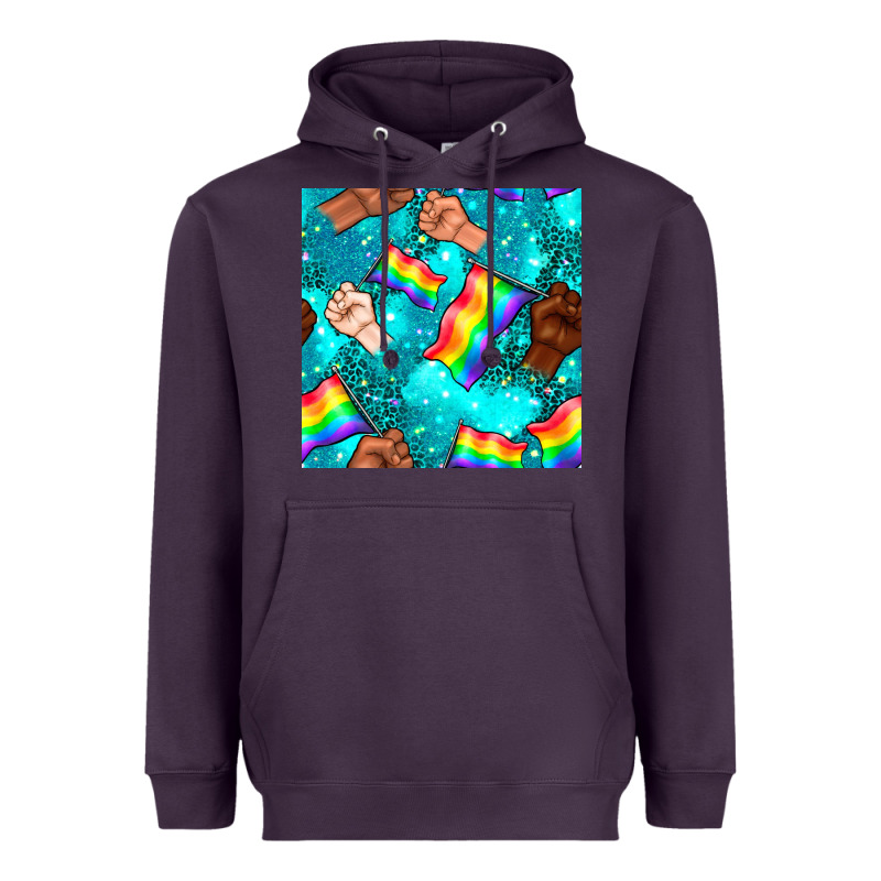 Pride Lgbtq Hands With Flag Seamless Pattern Heavyweight Hoodie by BundleAndBundleShop | Teevron