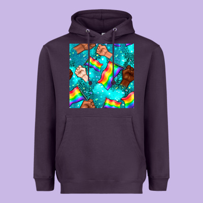 Pride Lgbtq Hands With Flag Seamless Pattern Heavyweight Hoodie Designed By Bundleandbundleshop