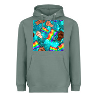 Sage Pride lgbtq hands with flag seamless pattern Heavyweight Hoodie - BundleAndBundleShop