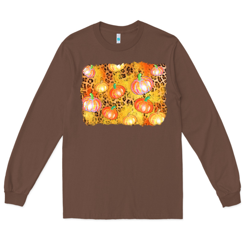 Fall Pumpkin Background Long Sleeve Tee by AdoDesignShop | Teevron