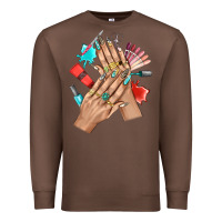 Chestnut Western Nail Art With Nail Material Bbs Premium Sweatshirt - BundleAndBundleShop