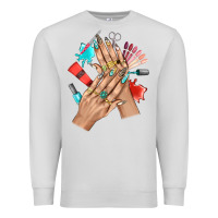 Dove Grey Western Nail Art With Nail Material Bbs Premium Sweatshirt - BundleAndBundleShop