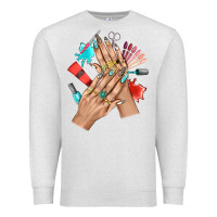 Oatmeal Heather Western Nail Art With Nail Material Bbs Premium Sweatshirt - BundleAndBundleShop