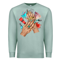 Seafoam Western Nail Art With Nail Material Bbs Premium Sweatshirt - BundleAndBundleShop