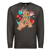 Smoke Western Nail Art With Nail Material Bbs Premium Sweatshirt - BundleAndBundleShop