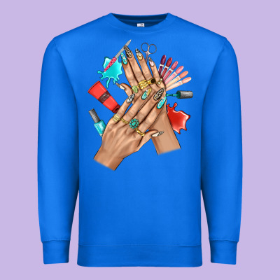 Western Nail Art With Nail Material Bbs Premium Sweatshirt Designed By Bundleandbundleshop