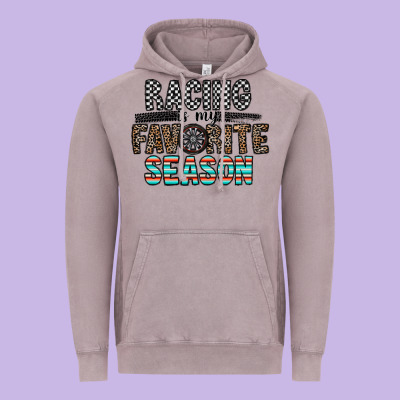 Racing Is My Favorite Season Vintage Hoodie Designed By Cowhidedigitalart