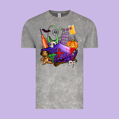 Zombie Nurse   Halloween Vintage Tee Designed By Adodesignshop