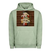 Pigment Oil Green kinda emotional with skeleton Urban Hoodie - TumblerDesignByShophia