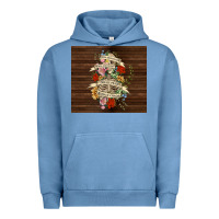 Pigment Pebble Blue kinda emotional with skeleton Urban Hoodie - TumblerDesignByShophia
