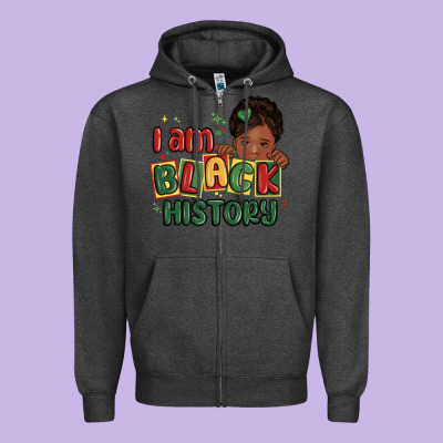 I Am Black History Black Girl Zipper Hoodie Designed By Maliassmallbusiness