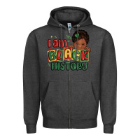Charcoal Heather i am black history black girl Zipper Hoodie - MaliasSmallBusiness
