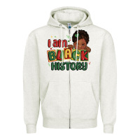 Oatmeal Heather i am black history black girl Zipper Hoodie - MaliasSmallBusiness