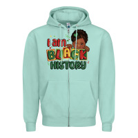 Seafoam i am black history black girl Zipper Hoodie - MaliasSmallBusiness