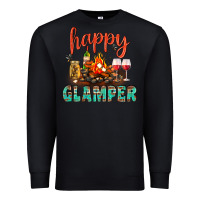 Black Happy Glamper Camp Premium Sweatshirt - BundleAndBundleShop