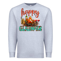 Heather Grey Happy Glamper Camp Premium Sweatshirt - BundleAndBundleShop
