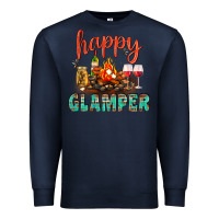 Navy Happy Glamper Camp Premium Sweatshirt - BundleAndBundleShop