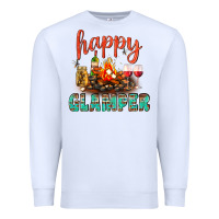 White Happy Glamper Camp Premium Sweatshirt - BundleAndBundleShop