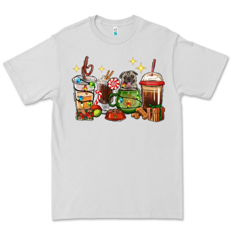 Christmas Coffee Cups With Pug Premium Tee by RanaPortraitStore | Teevron