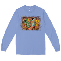 Colony Blue cowboy boots cactus leopard Long Sleeve Tee - AdoDesignShop