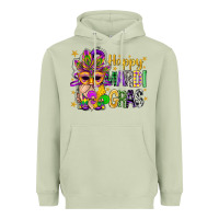 Matcha Happy Mardi Gras With Gnome Heavyweight Hoodie - BundleAndBundleShop