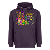 Plum Happy Mardi Gras With Gnome Heavyweight Hoodie - BundleAndBundleShop