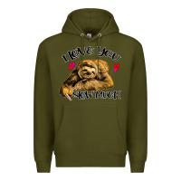Army Green Valentine Sloth, I Love You Slow Much Premium Hoodie - Bettercallsaul