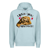 Blue Mist Valentine Sloth, I Love You Slow Much Premium Hoodie - Bettercallsaul