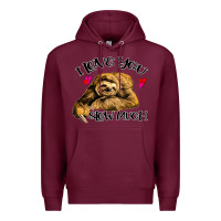 Burgundy Valentine Sloth, I Love You Slow Much Premium Hoodie - Bettercallsaul