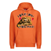 Carrot Valentine Sloth, I Love You Slow Much Premium Hoodie - Bettercallsaul