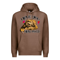 Chestnut Valentine Sloth, I Love You Slow Much Premium Hoodie - Bettercallsaul