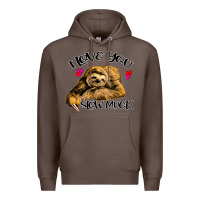 Coffee Valentine Sloth, I Love You Slow Much Premium Hoodie - Bettercallsaul