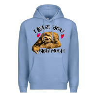 Colony Blue Valentine Sloth, I Love You Slow Much Premium Hoodie - Bettercallsaul