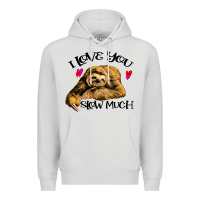 Dove Grey Valentine Sloth, I Love You Slow Much Premium Hoodie - Bettercallsaul