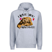 Heather Grey Valentine Sloth, I Love You Slow Much Premium Hoodie - Bettercallsaul