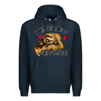 Navy Valentine Sloth, I Love You Slow Much Premium Hoodie - Bettercallsaul