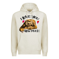 Valentine Sloth, I Love You Slow Much Premium Hoodie | Teevron