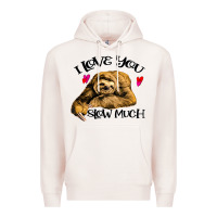 Pale Pink Valentine Sloth, I Love You Slow Much Premium Hoodie - Bettercallsaul