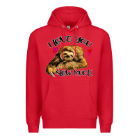 Red Valentine Sloth, I Love You Slow Much Premium Hoodie - Bettercallsaul